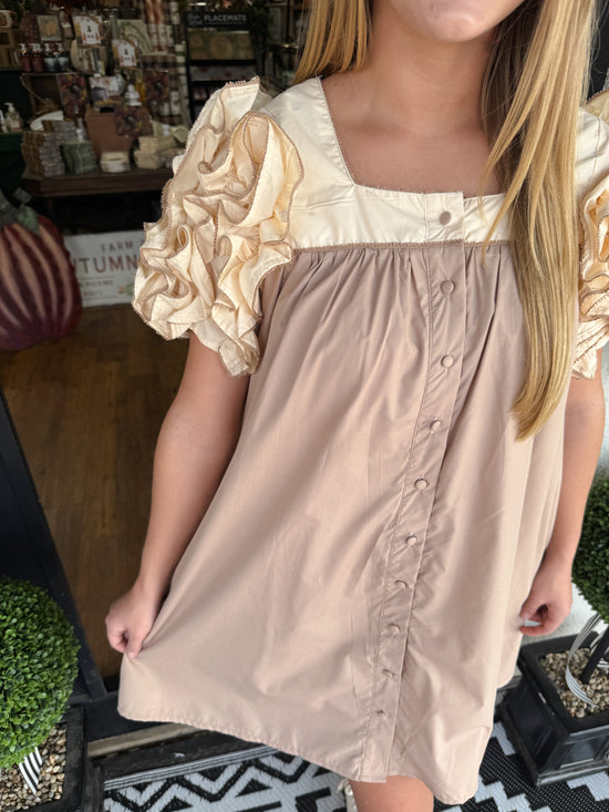 Dallas Ruffled Sleeve Dress