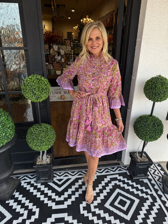 Jenna Pink Floral Dress