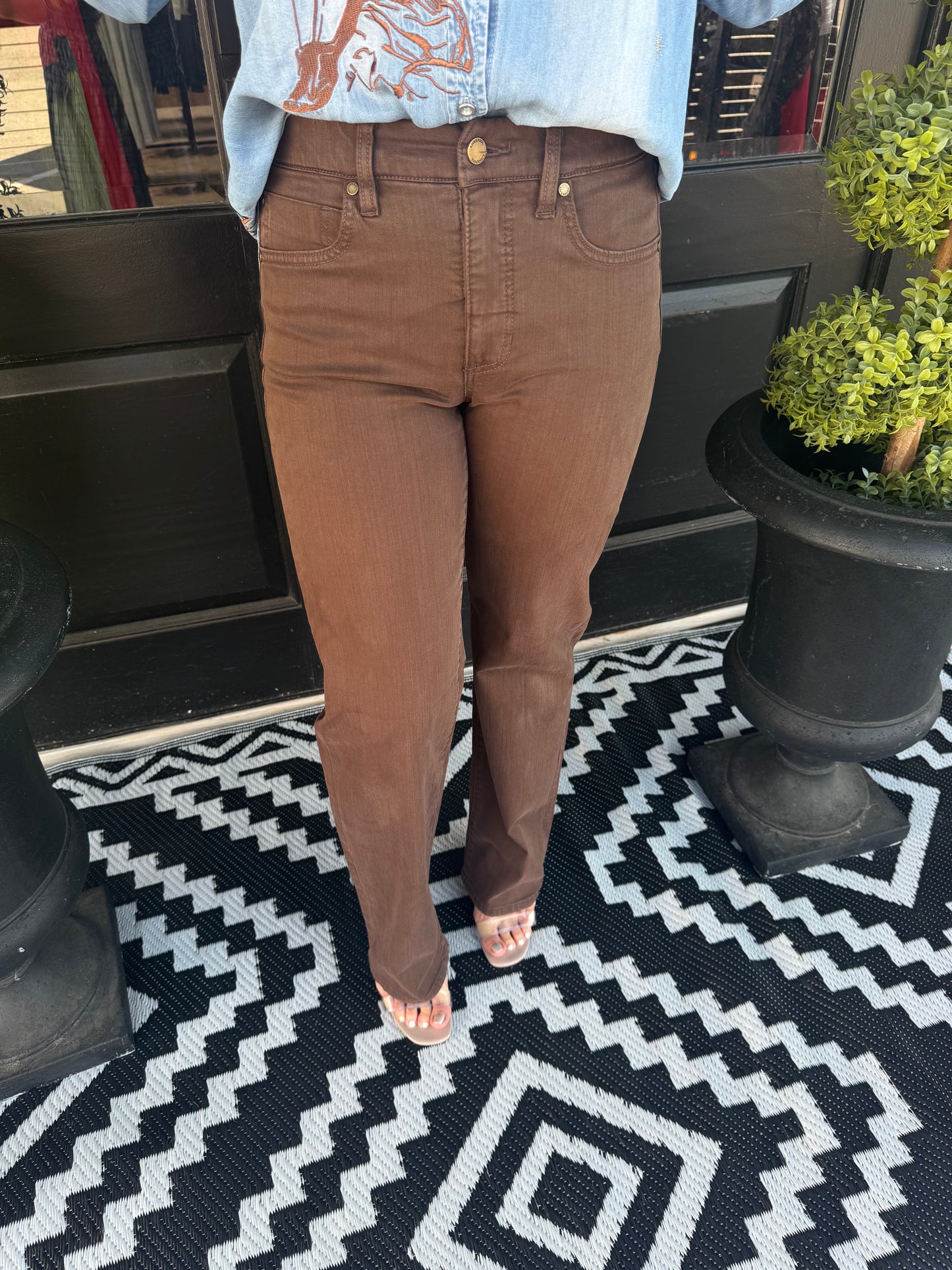 Kennedy Straight Comfort Waist Straight Leg Jean - Brown