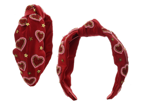 Red Hearts Headband