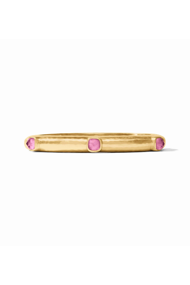 Catalina Hinge Bangle - Iridescent Tourmaline Pink
