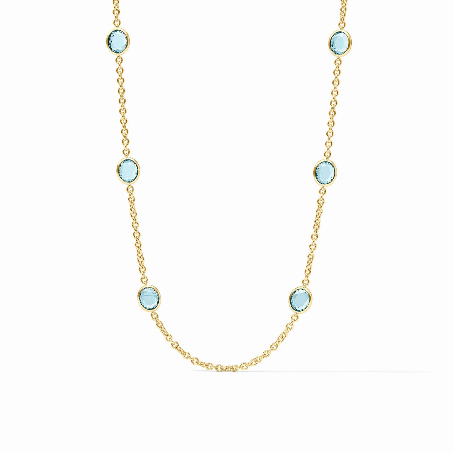 Laguna Stone Station Necklace - Aquamarine Blue