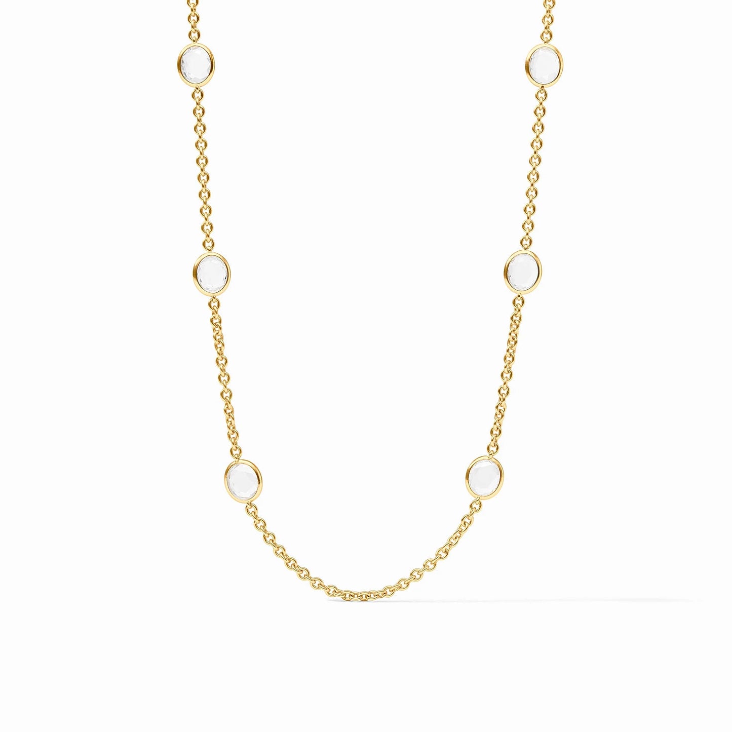 Laguna Stone Station Necklace - Clear Crystal