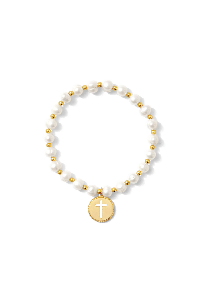 Mae Bracelet - Gold Cross