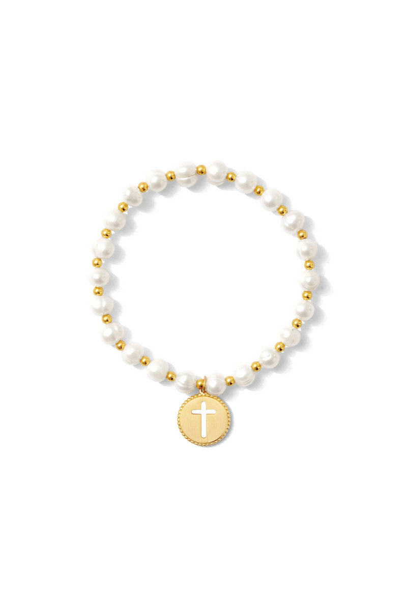 Mae Bracelet - Gold Cross