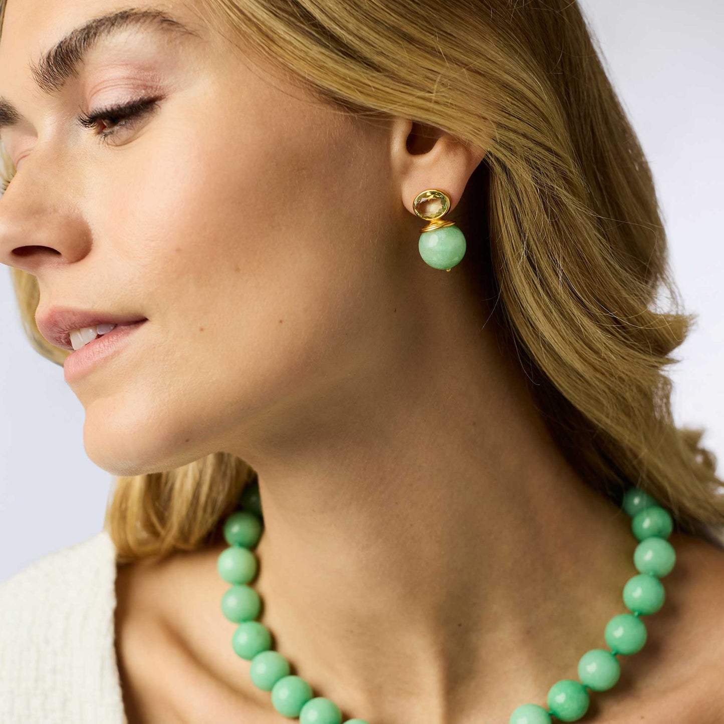 Portofino Earring - Aqua Jade