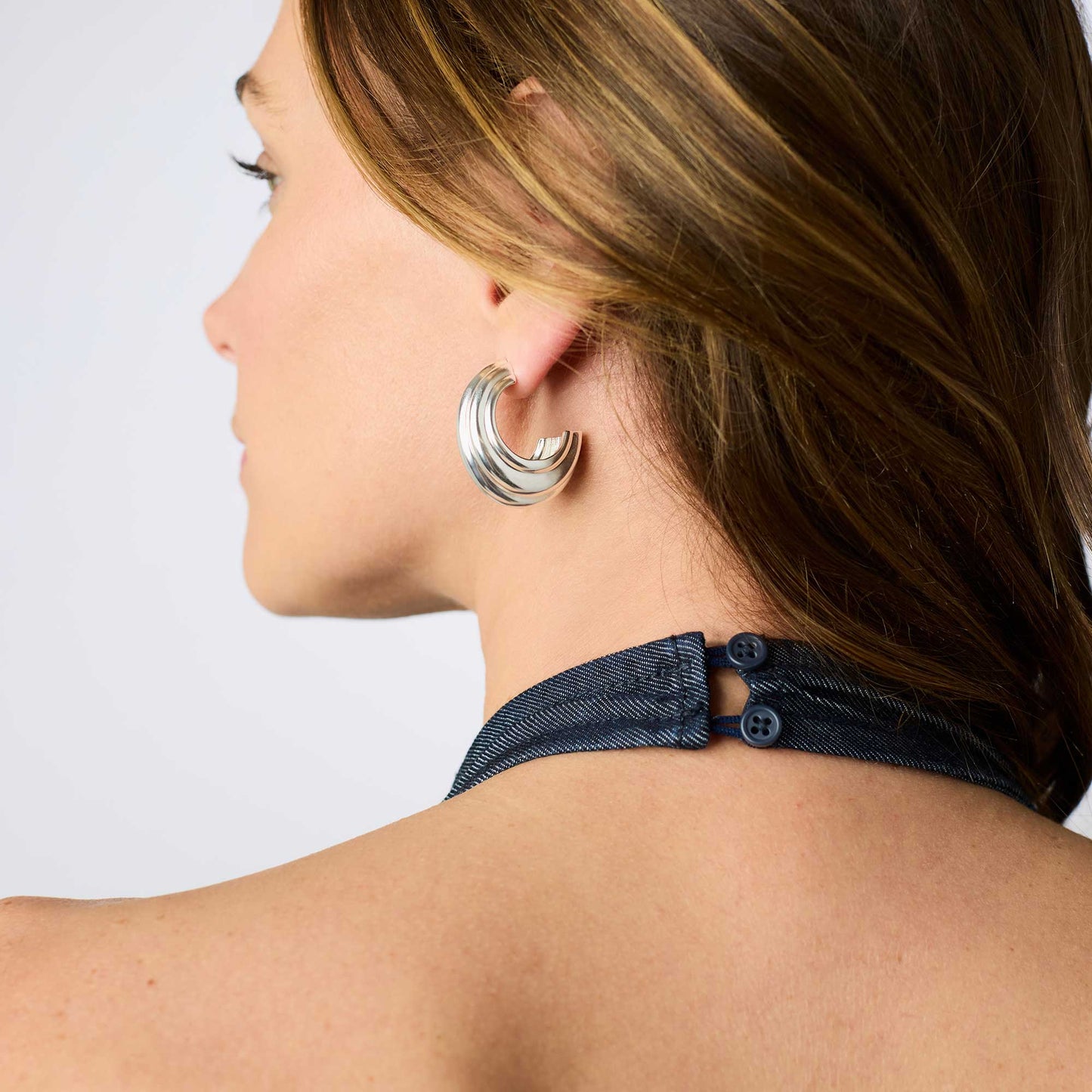 Portofino Statement Hoop - Silver