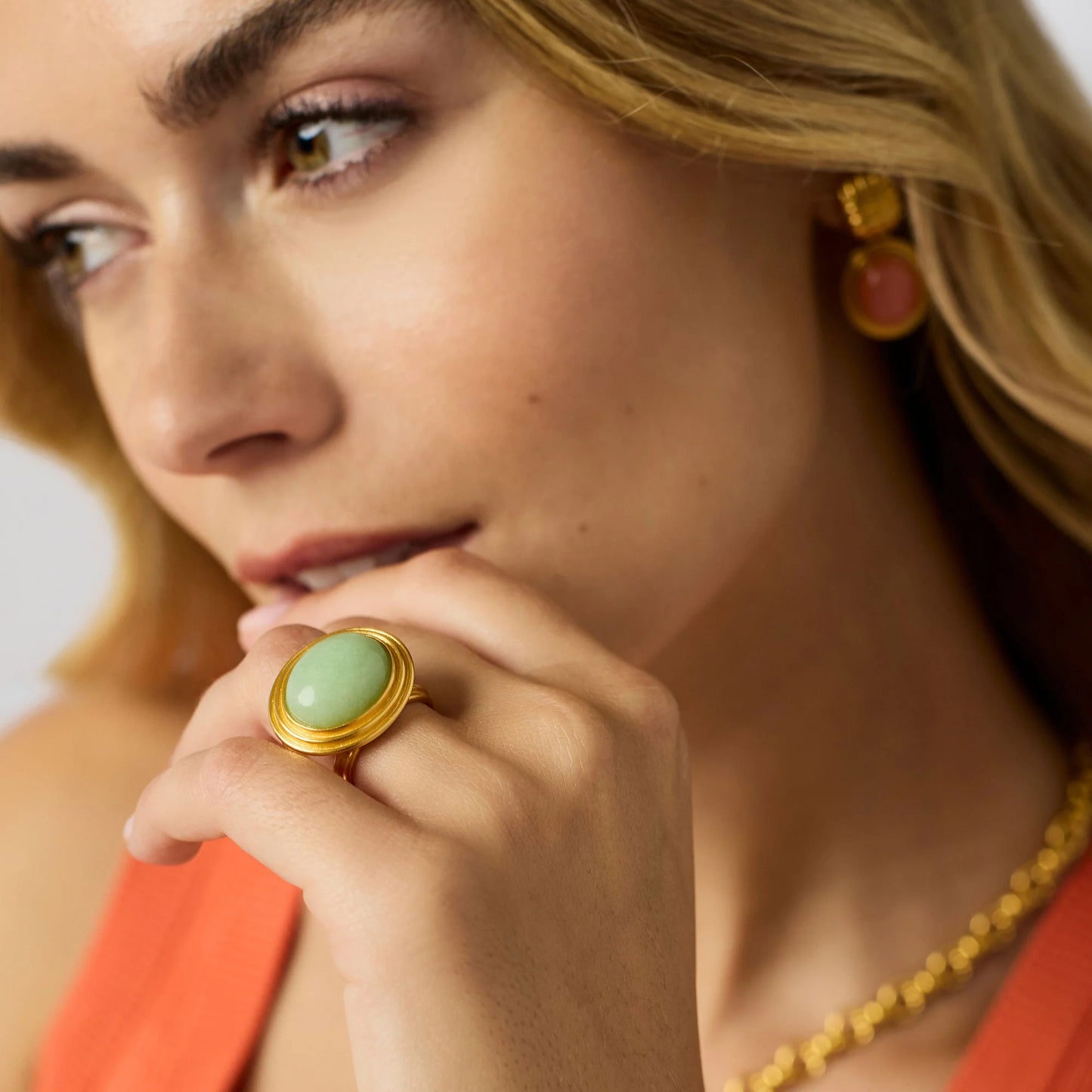 Portofino Statement Ring - Aqua Jade