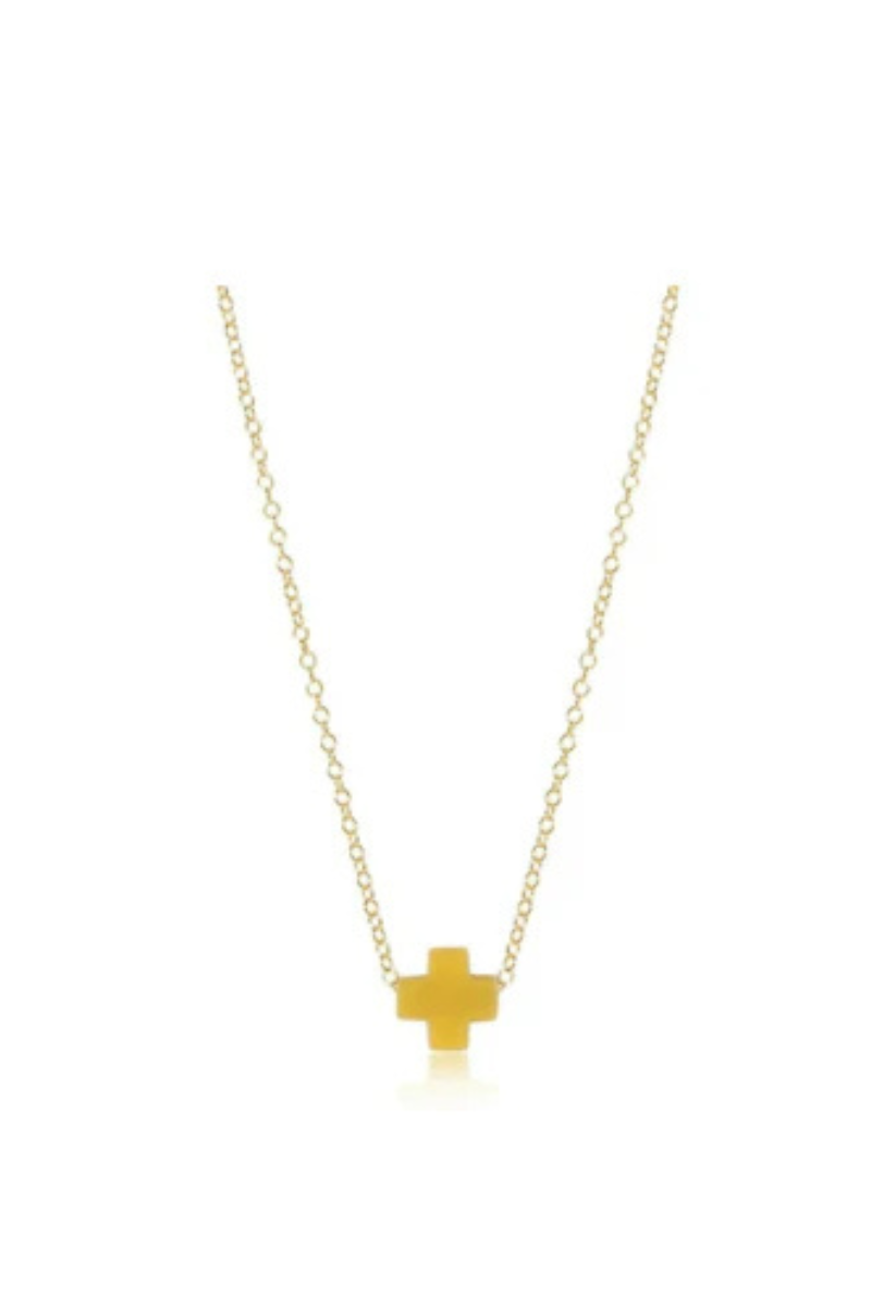 16" Signature Cross Necklace- Canary