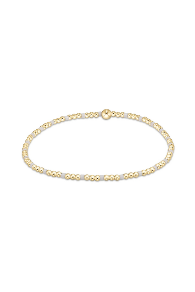 Hope Sincerity Pattern 2mm Bead Bracelet - White