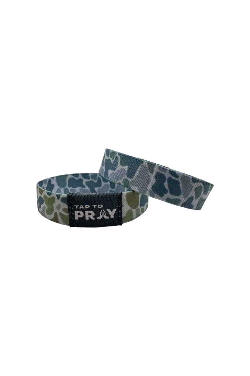 Tap To Pray™ Wristbands - River Rock Camo Moss & Slate