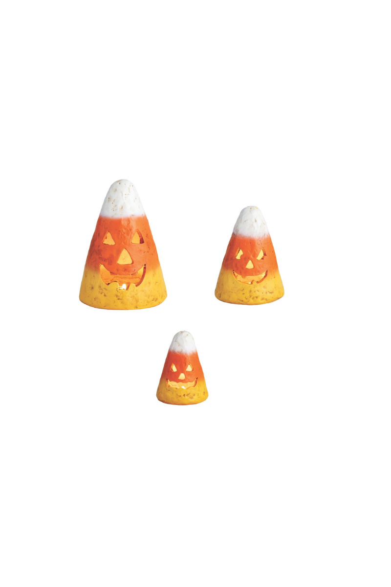 Candy Corn Mache Luminaire - Small