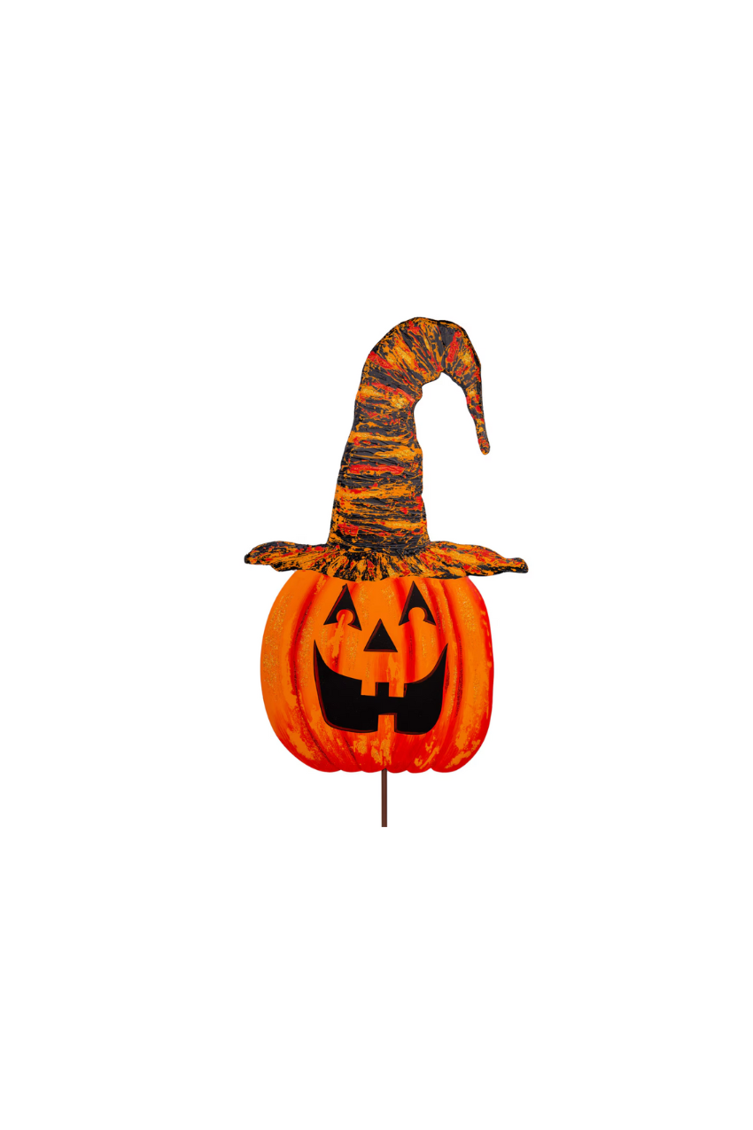 Jack O Lantern With Black Raggedy Hat