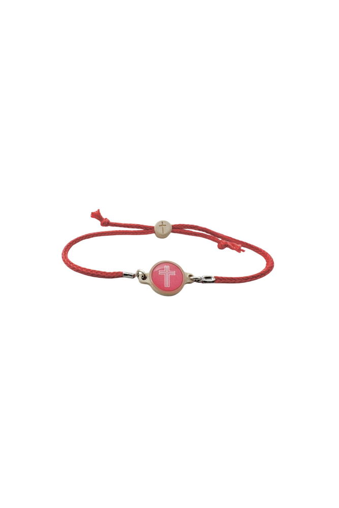 Tap To Pray™ - Survivor Series Handmade Bracelets - Coral + Cross