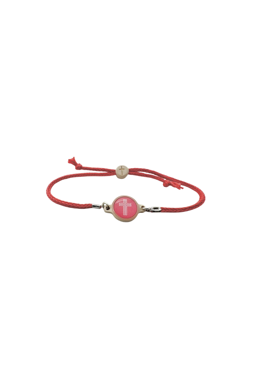 Tap To Pray™ - Survivor Series Handmade Bracelets - Coral + Cross