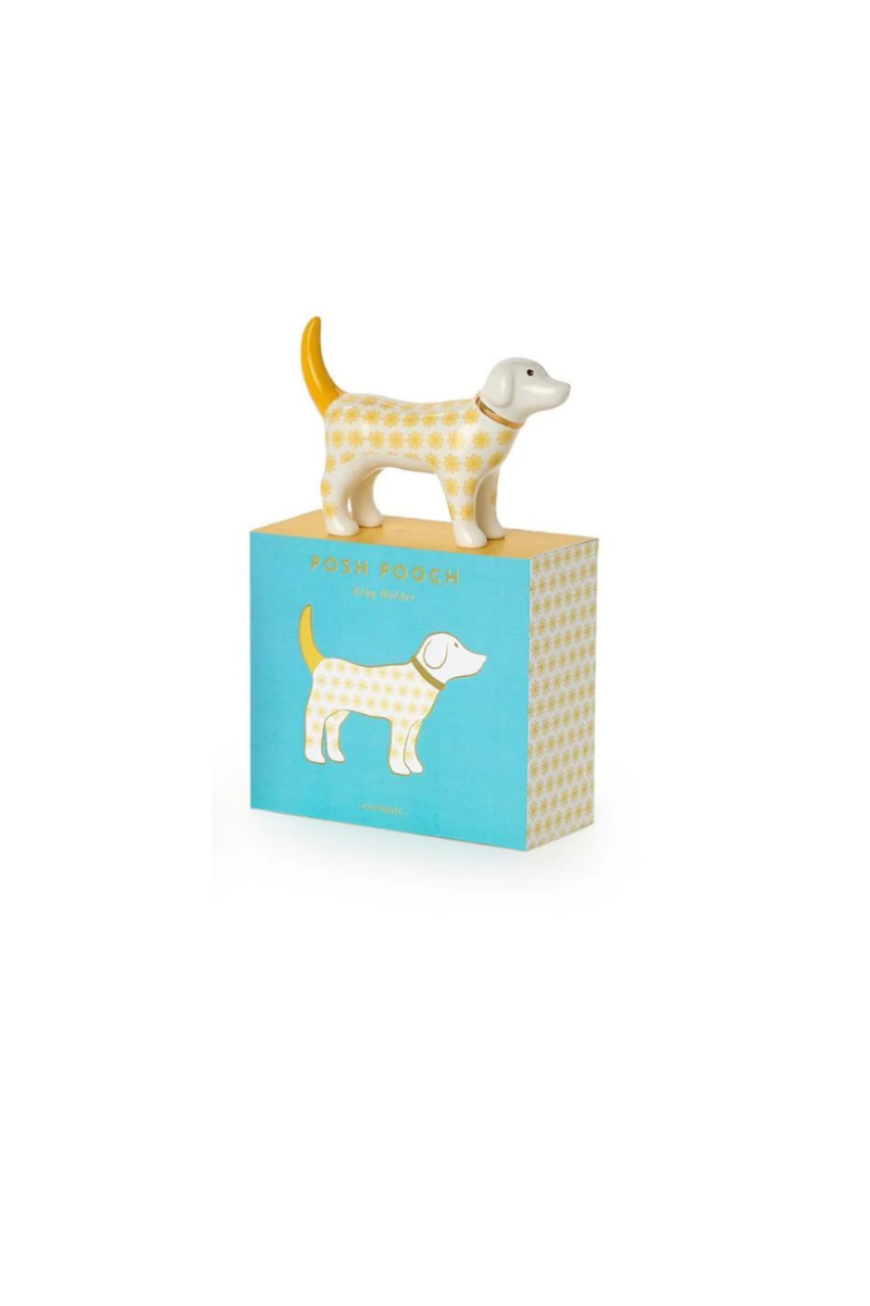 Dog Ceramic Ring Holder - Yellow