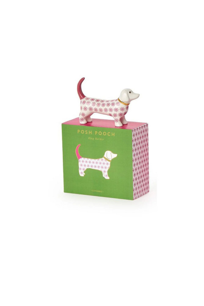 Dog Ceramic Ring Holder -Pink