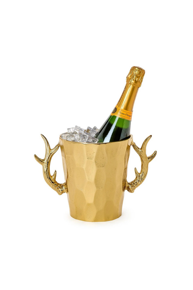 Gold Stag Antlers Fceted Ice Bucket/ Bottle Chiller