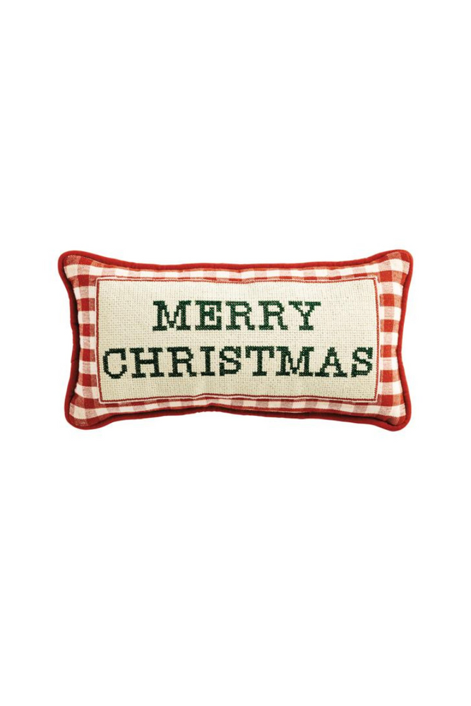 Needle Point Merry Christmas Christmas Pillow