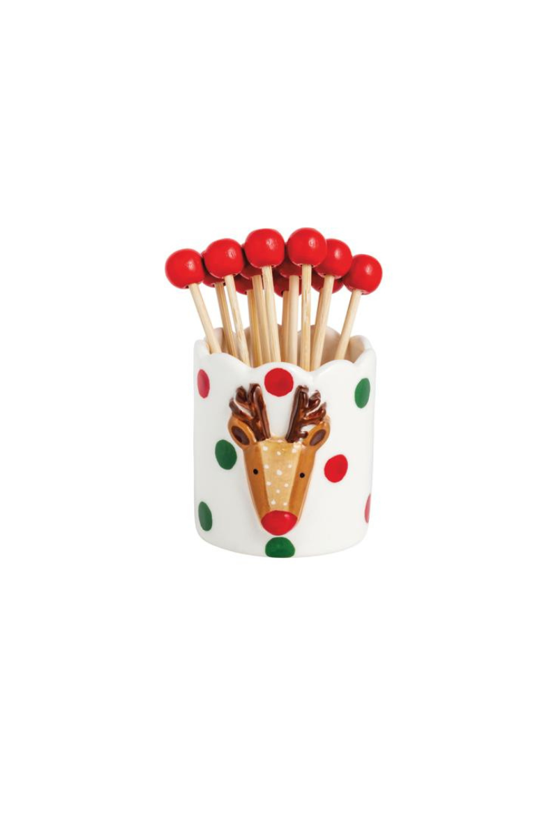 Bagged Reindeer Toothpick Holder