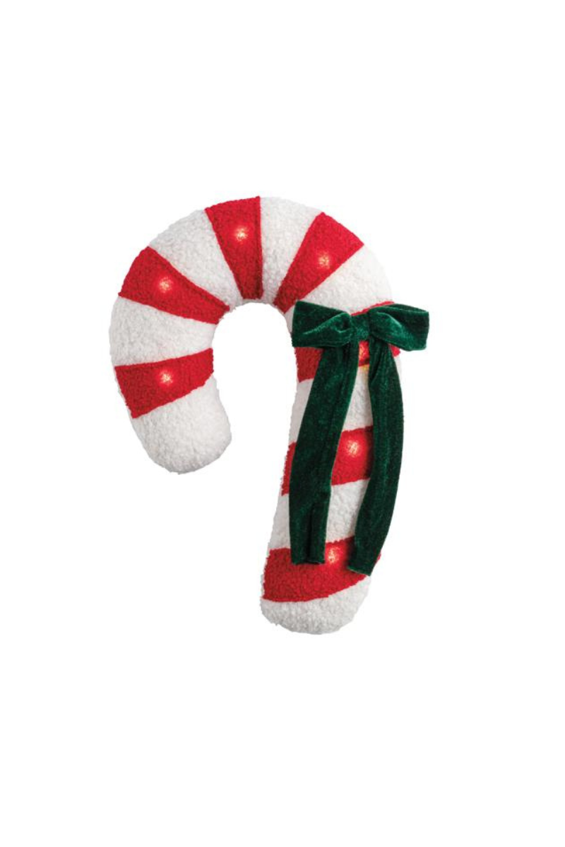 Candy Cane Sherpa Pillow