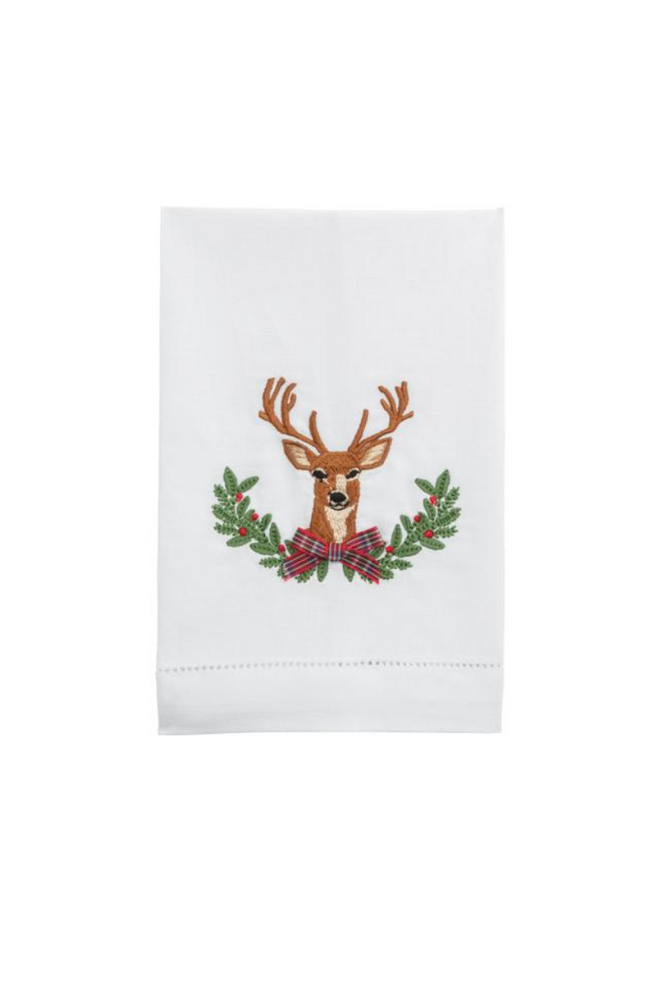 Deer Christmas Embroidery Towel