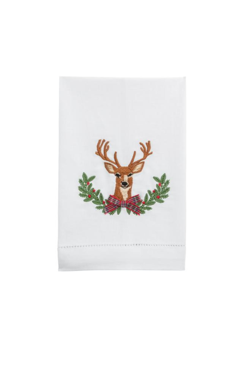 Deer Christmas Embroidery Towel