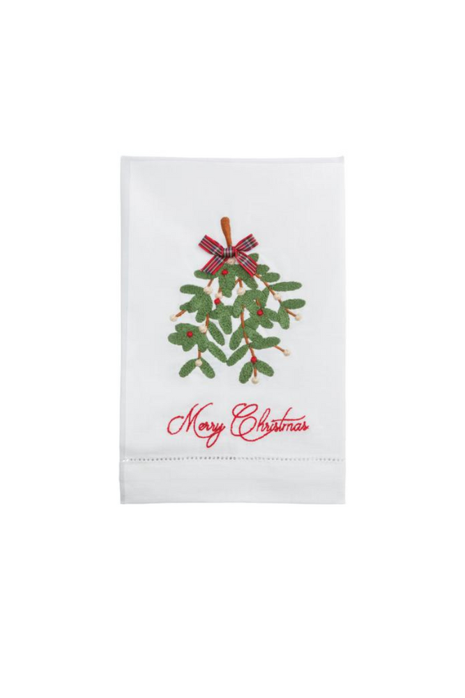 Mistletoe Christmas Embroidery Towel