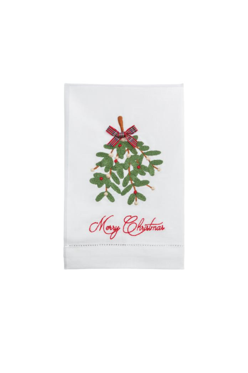 Mistletoe Christmas Embroidery Towel