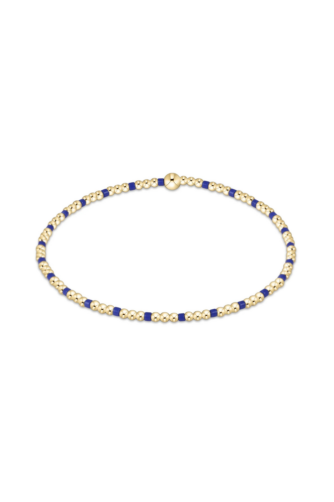 Gameday Hope Sincerity Pattern 2mm Bead Bracelet-Blue
