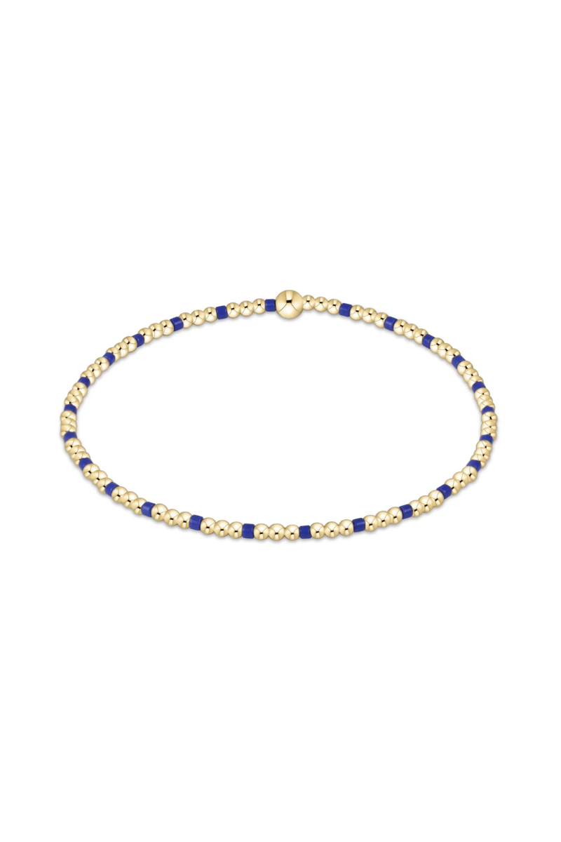 Gameday Hope Sincerity Pattern 2mm Bead Bracelet-Blue