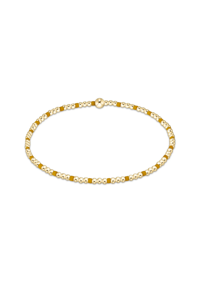 Gameday Hope Sincerity Pattern 2mm Bead Bracelet-Golden Yellow