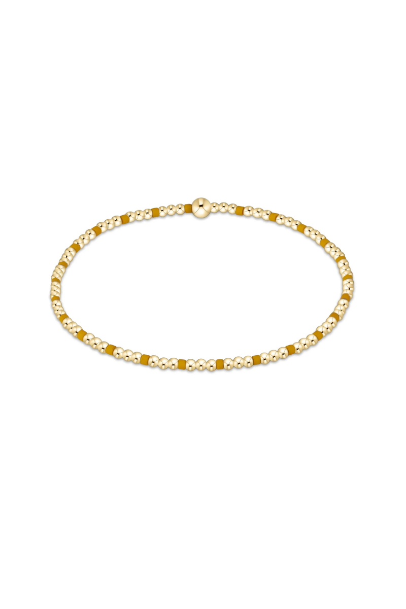 Gameday Hope Sincerity Pattern 2mm Bead Bracelet-Golden Yellow