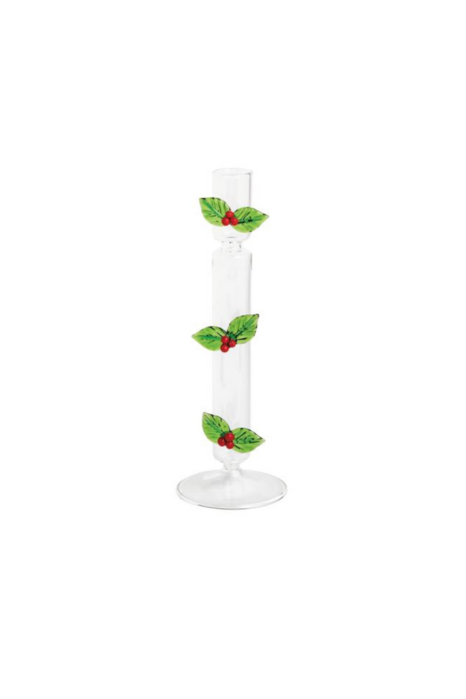 Holly Glass Icon Taper Holder