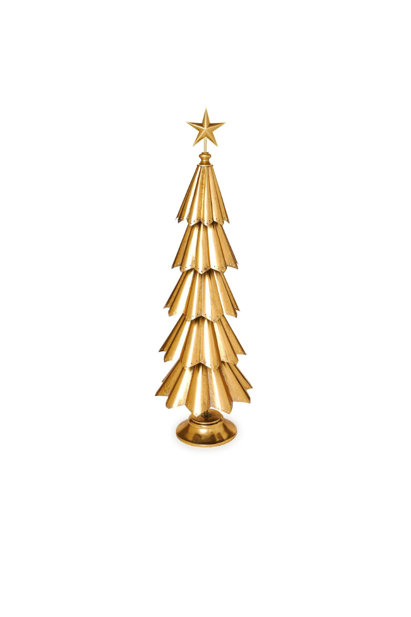 59" Gold Leaf Christmas Tree with Star