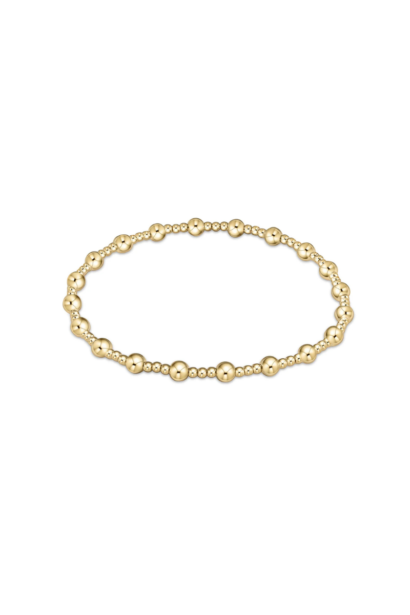 egirl Classic Sincerity Pattern 4mm Bead Bracelet - Gold