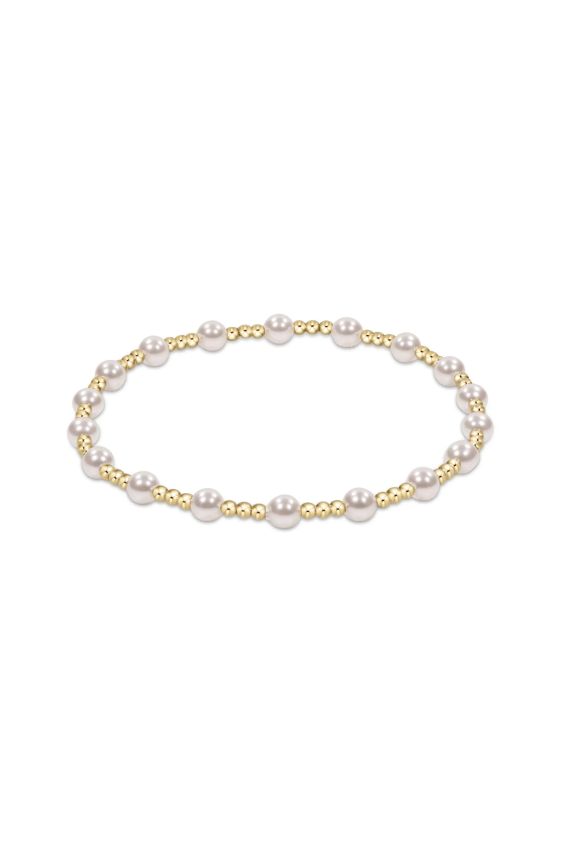 egirl Classic Sincerity Pattern 4mm Bead Bracelet - Pearl