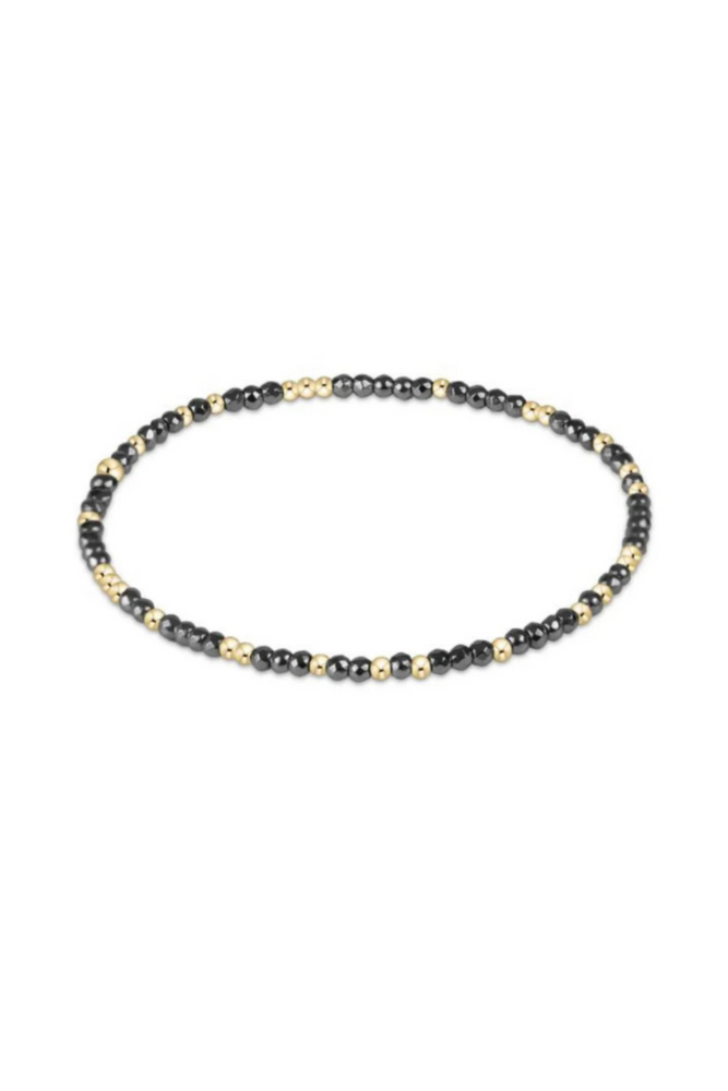 Hope Unwritten Silver Faceted Hematite 2mm Bead Bracelet