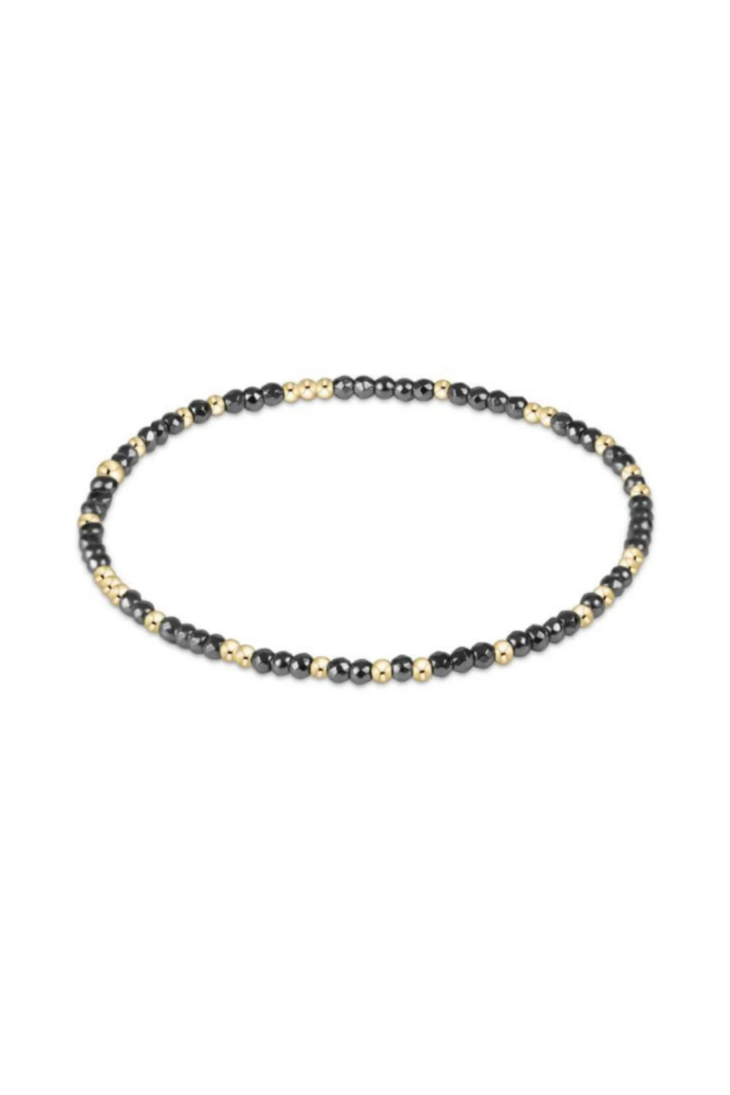 Hope Unwritten Silver Faceted Hematite 2mm Bead Bracelet