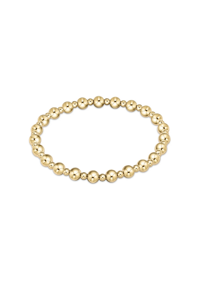 Classic Grateful Pattern 5mm Bead Bracelet - Gold