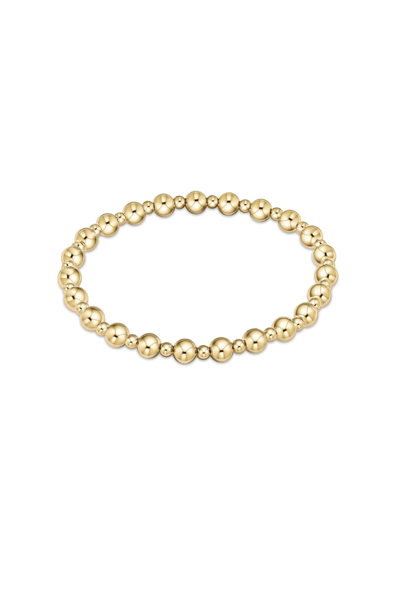 Classic Grateful Pattern 5mm Bead Bracelet - Gold