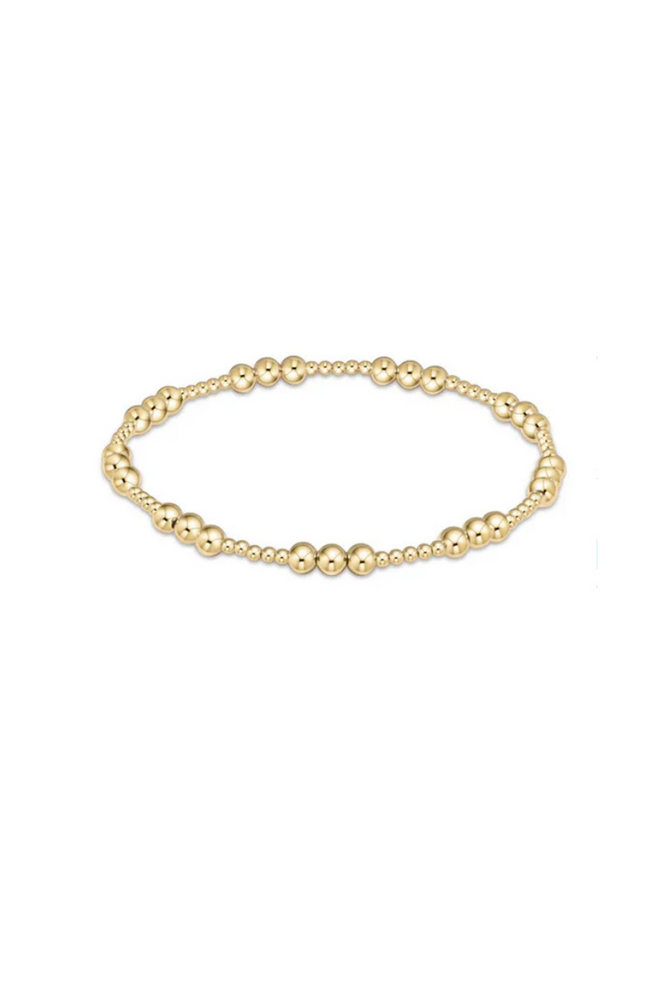 Classic Joy Pattern 4mm Bead Bracelet - Gold