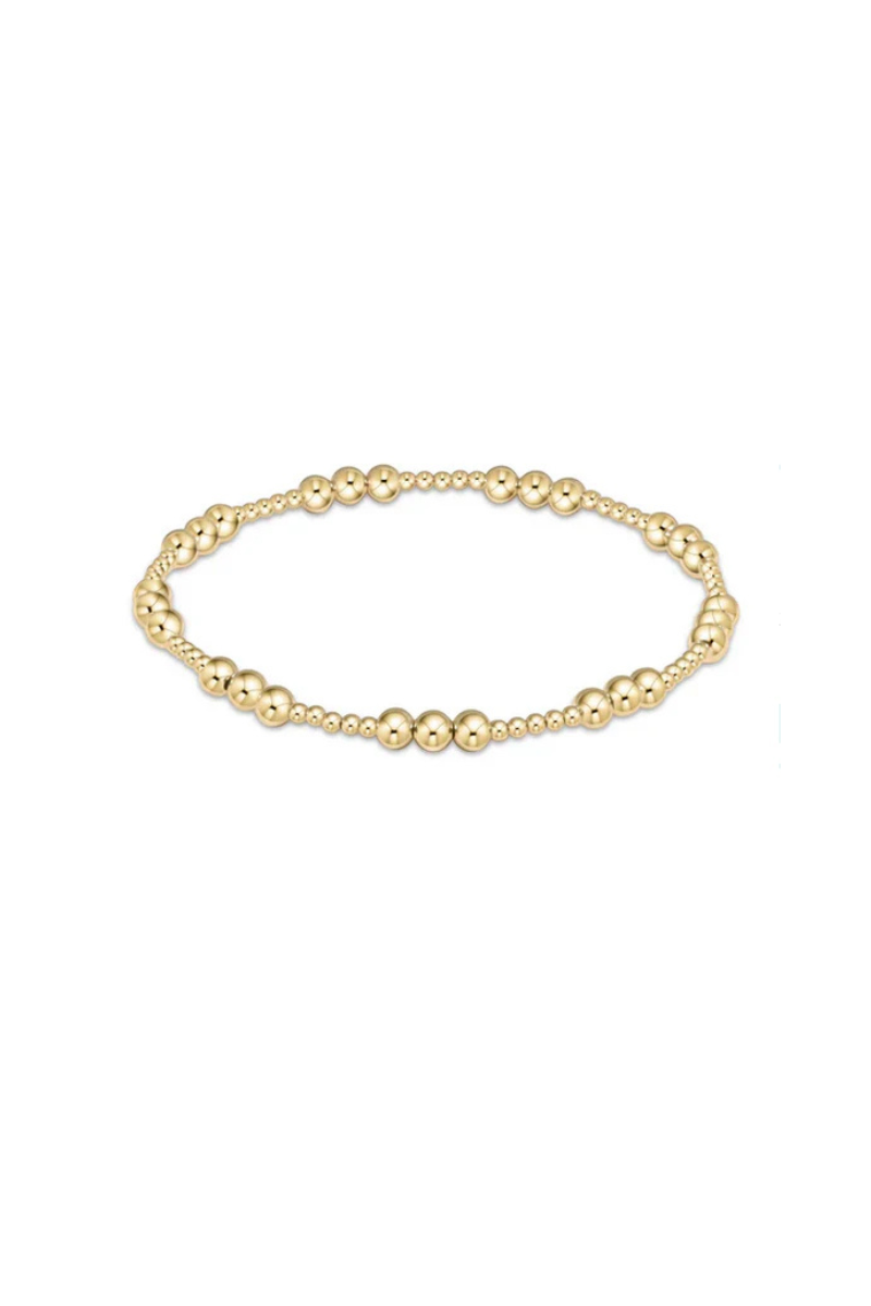 Classic Joy Pattern 4mm Bead Bracelet - Gold