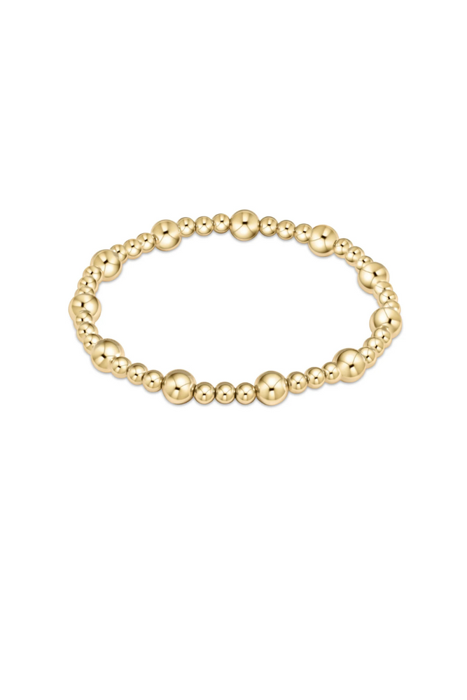 Classic Sincerity Pattern 6mm Bead Bracelet - Gold