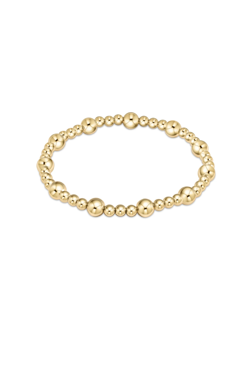 Classic Sincerity Pattern 6mm Bead Bracelet - Gold
