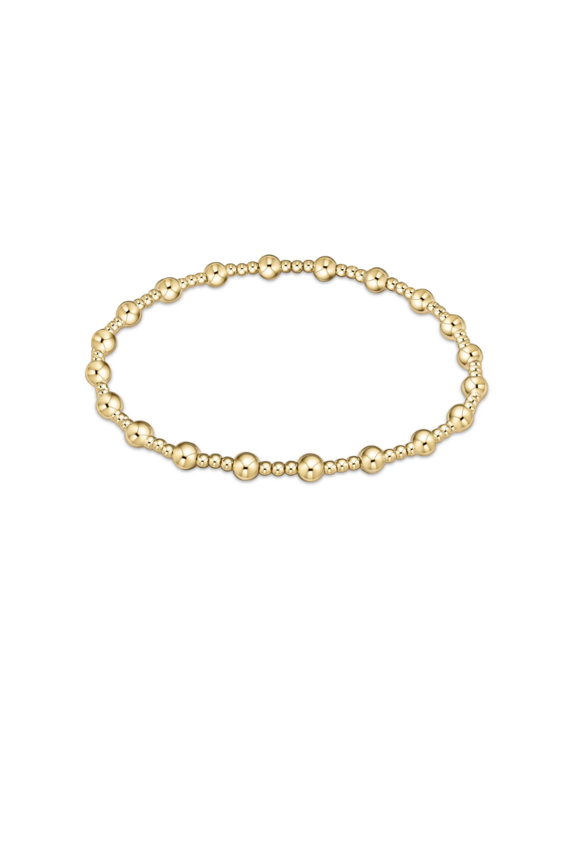 Classic Sincerity Pattern 4mm Bead Bracelet - Gold
