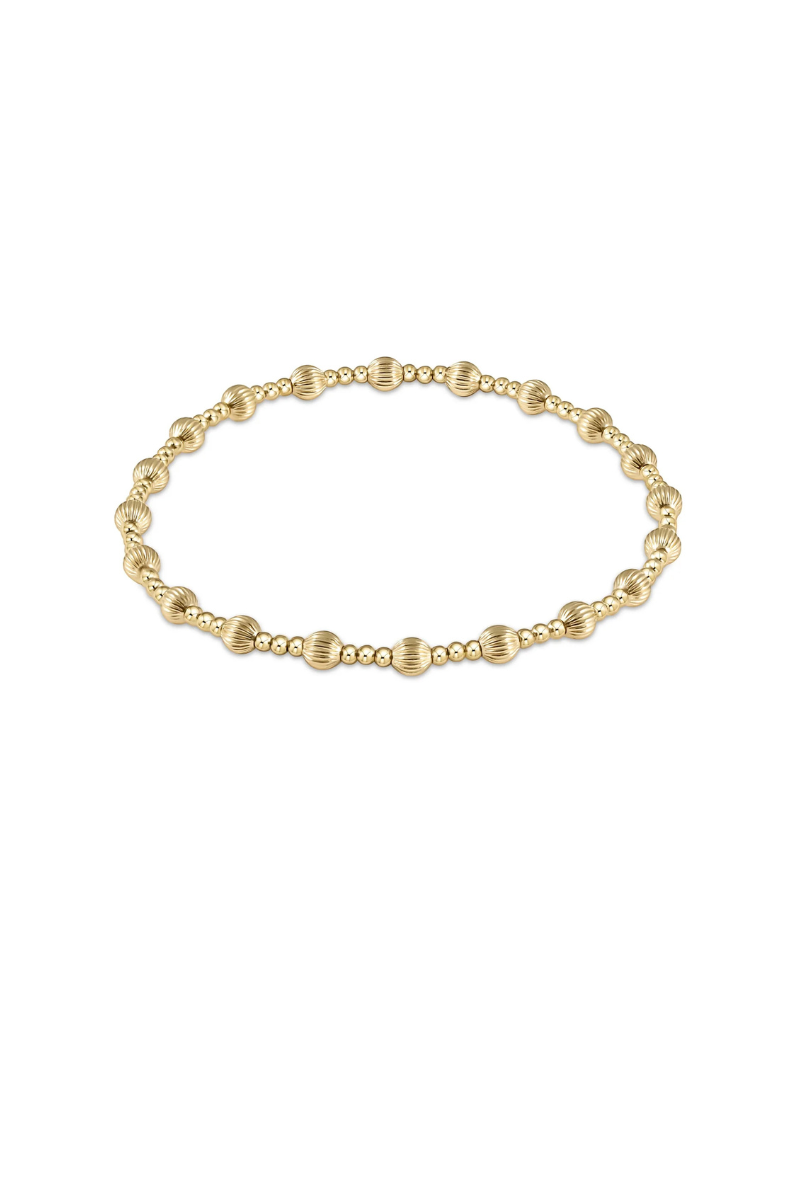 Dignity Sincerity Pattern 4mm Bead Bracelet - Gold