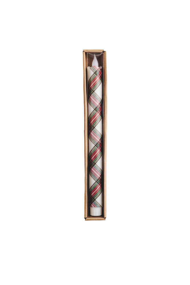 LED Tartan Taper Candles