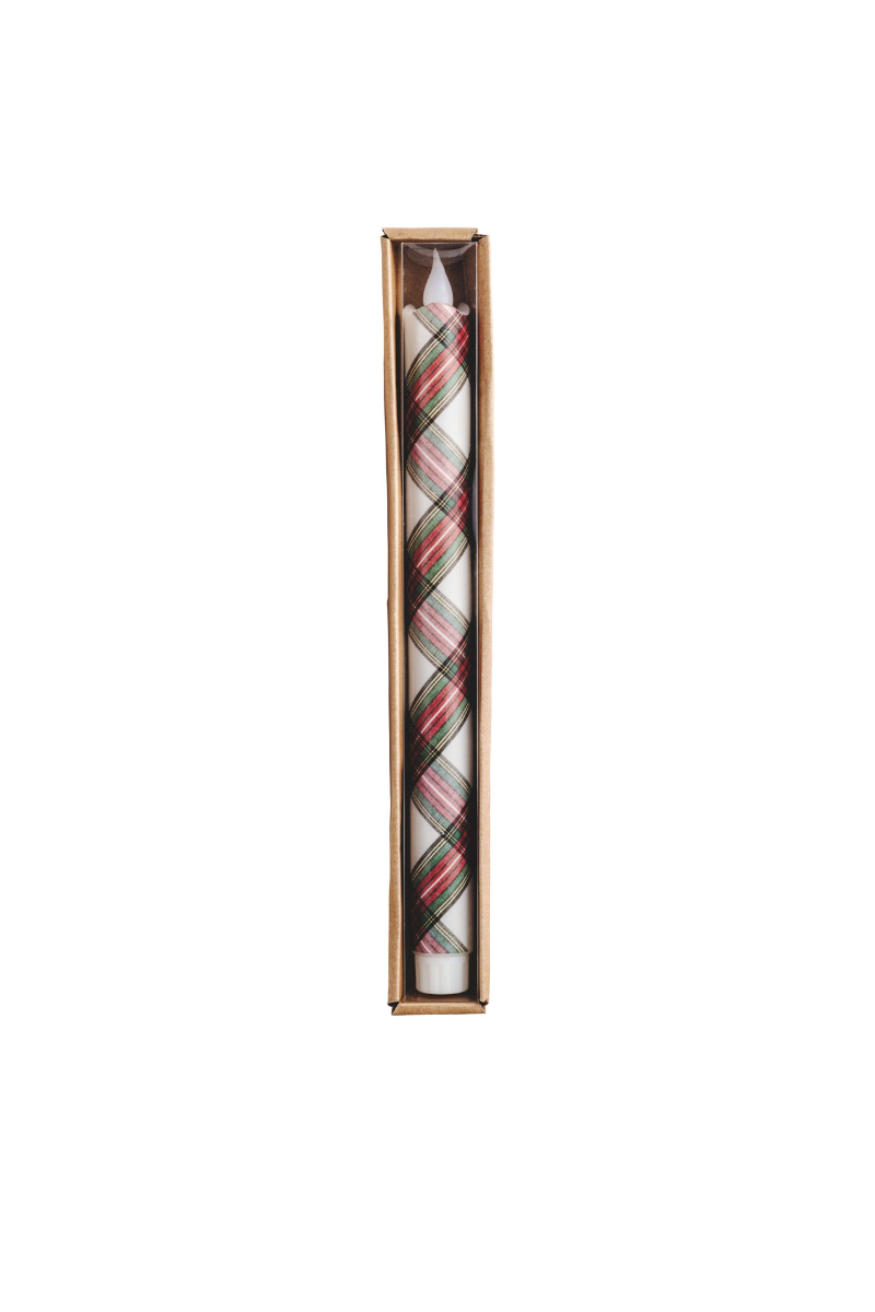 LED Tartan Taper Candles