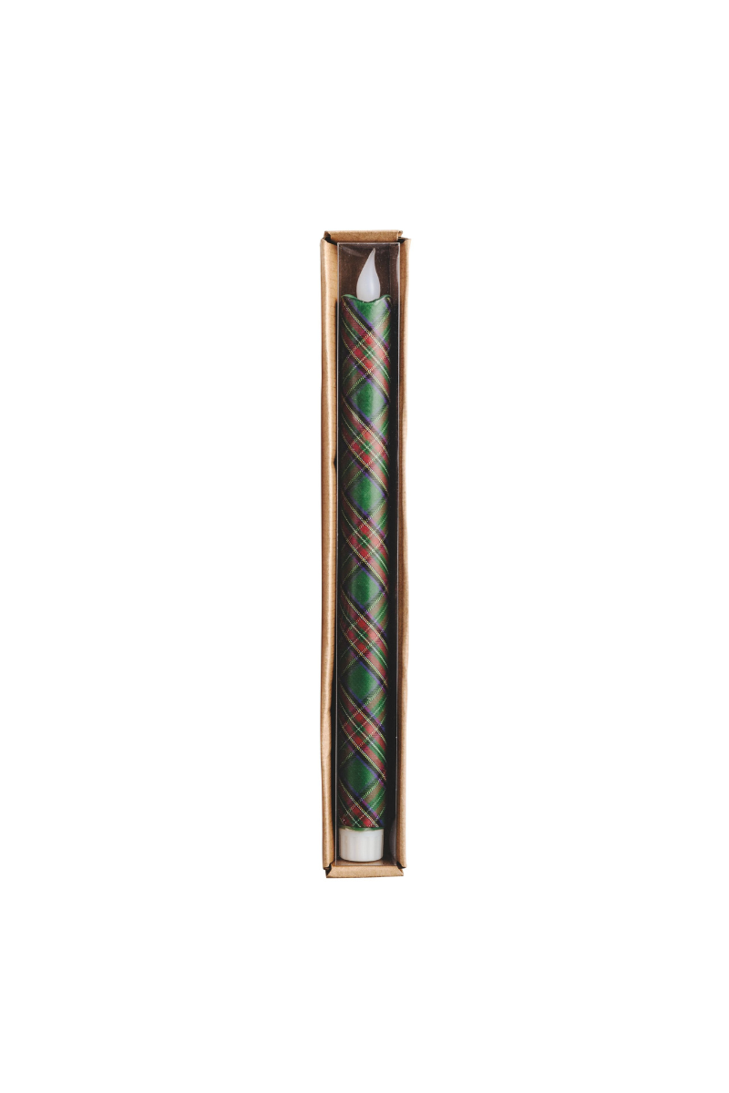 LED Tartan Taper Candles